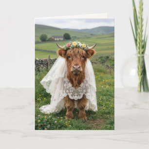 Carte Vache des Highlands Félicitations à la mariée