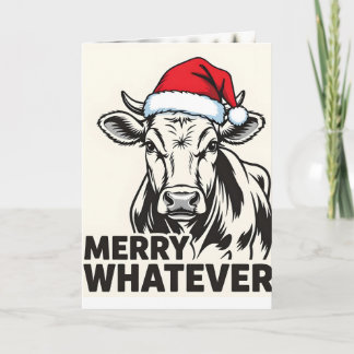Carte Vache drôle et sarcastique Joyeux quoi que ce soit