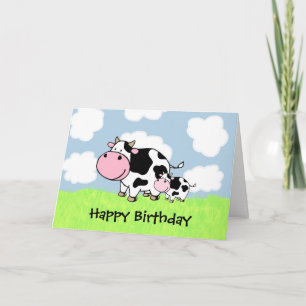 Carte Vache et bébé