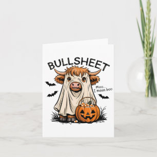 Carte Vache fantôme Funny Halloween Éffrayant Moo Animal