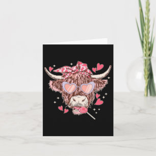 Carte Vache génisse occidentale Sungles drôle cœur heure