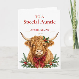 Carte Vache Highland de vacances pour Tante