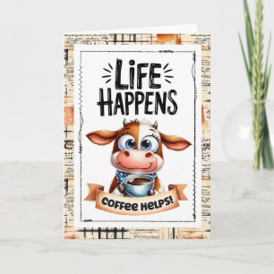 Carte Vache Mignonne La Vie Arrive Café Aide