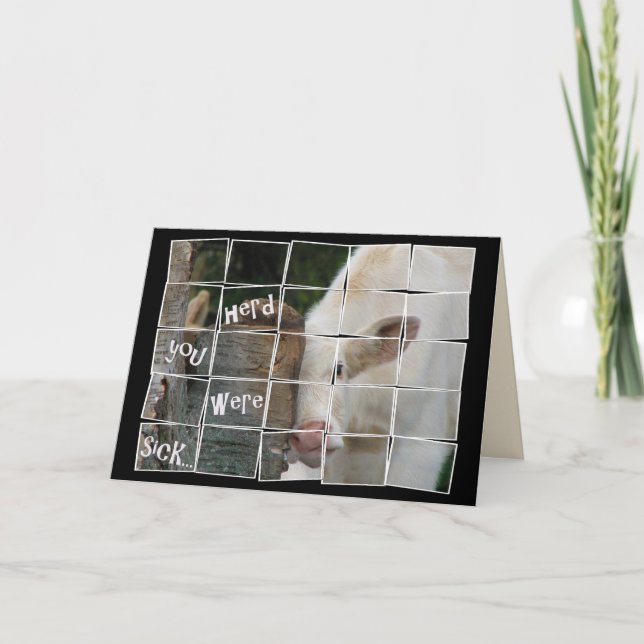 Carte Vache mignonne pour le mieux (Devant)