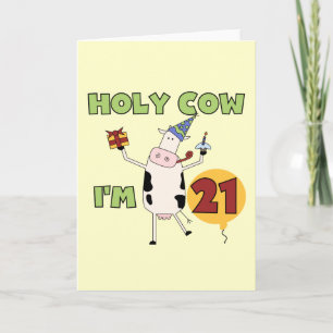 Carte Vache sainte je suis 21 T-shirts et cadeaux