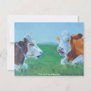 Carte Vaches bavardant & couché en bas de l'illustration