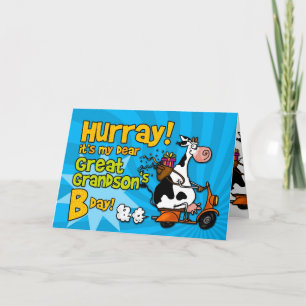 Carte vaches de scooter bd - arrière petit-fils