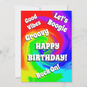 Carte Vague super de couleurs Good Vibes Joyeux annivers