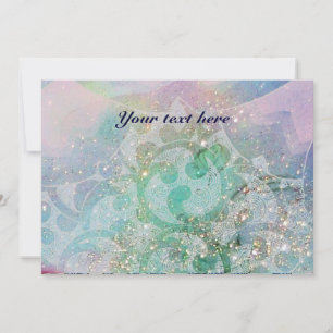 Carte VAGUES ABSTRAITES, Turquoise, Mariage Vert Bleu