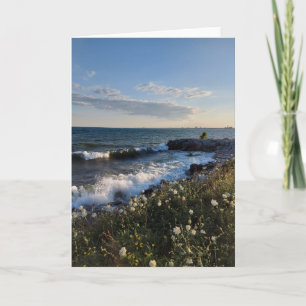 Carte Vagues au bord du lac et eau de la mousse