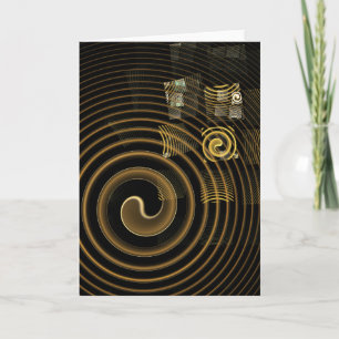 Carte Vagues dorées hypnotiques Art abstrait moderne