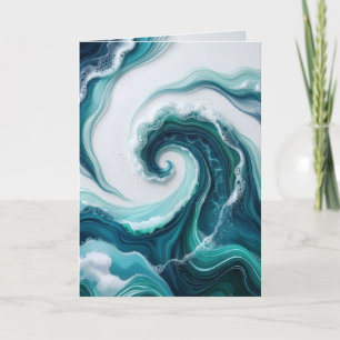 Carte vagues océaniques abstraites