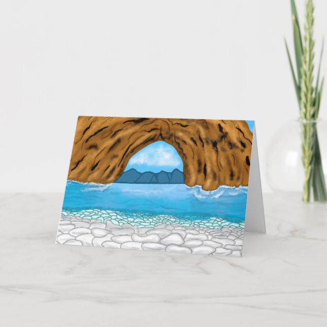 Carte Vagues océaniques et canyon Dessinant une journée  (Devant)