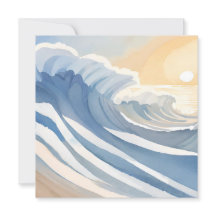 Vagues océaniques | Plage à l'aquarelle bleue
