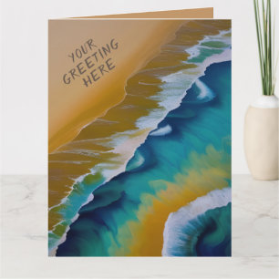Carte Vagues sur une plage de sable toute occasion