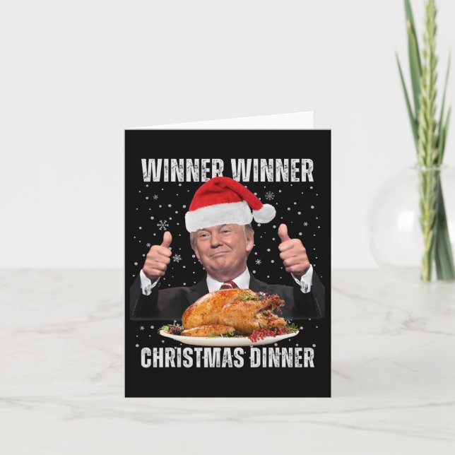 Carte Vainqueur du dîner de Noël Humour Funny Trump X (Devant)