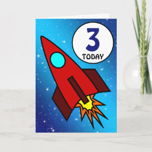 Carte Vaisseau fusée d'anniversaire numéroté