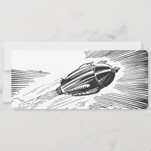 Carte Vaisseau spatial de science-fiction vintage dans l