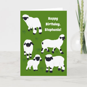 Carte Valais Blaccusé Sheep Personnalisé Anniversaire