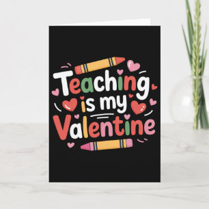 Carte Valentin Drôle Professeur Craie Enseigner Est Ma V