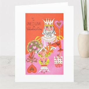 Carte Valentin roi et reine vintage