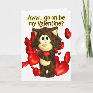 Carte Valentine Avec Oh So Cute Cat
