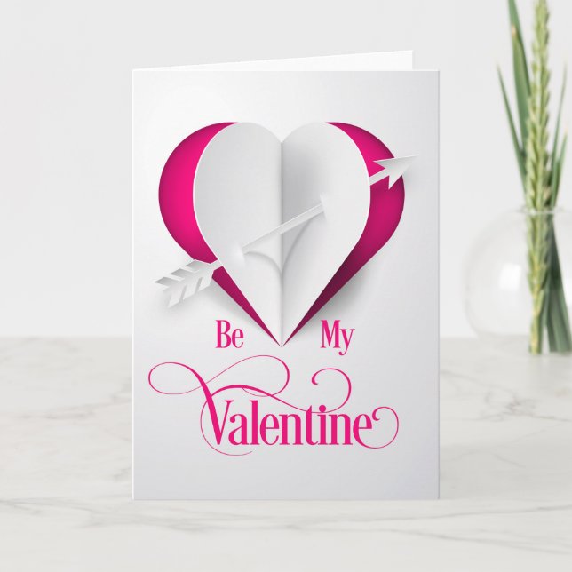 Carte Valentine "Be My Valentine" Arrow/Heart P (Devant)