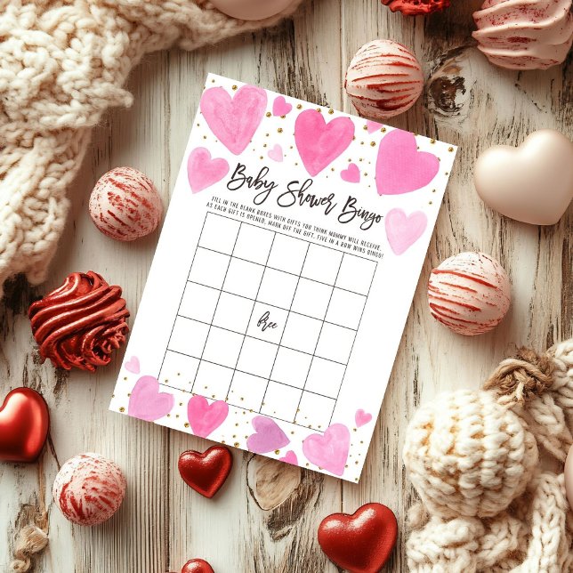 Carte Valentine bingo baby shower game card (Créateur téléchargé)