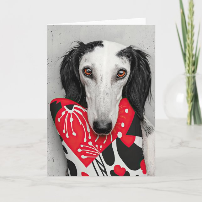 Carte Valentine Chien Saluki (Devant)
