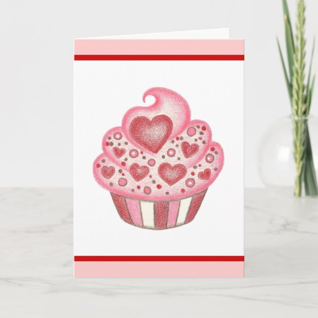 Carte Valentine Cupcake (Devant)