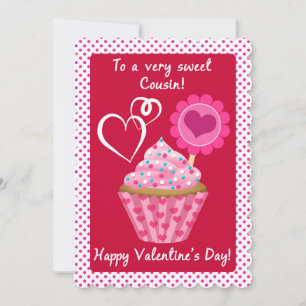 Carte Valentine Cupcake pour Sweet Cousin