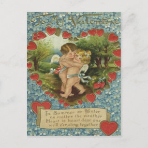 Carte Valentine de baiser rétro vintage