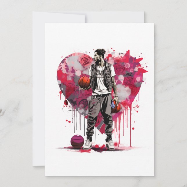 Carte Valentine de basket-ball (Devant)