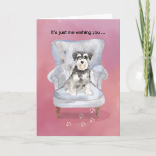 Carte Valentine de Chien assis sur la chaise