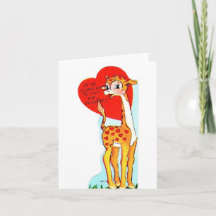 Carte Valentine de la Girafe Vintage