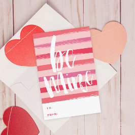 Carte valentine de la salle de classe à rayures pe