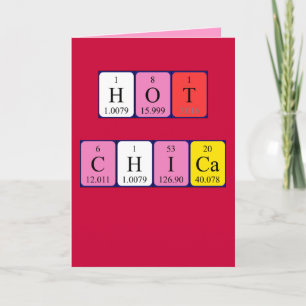 Carte Valentine de table périodique Hot Chica