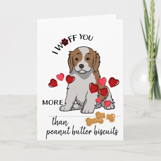 Carte Valentine de votre Cavapoo Chien Log Biscuit (Devant)