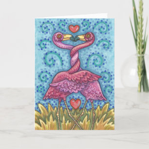 CARTE VALENTINE FLAMANT ROSE ROSE *Personnaliser