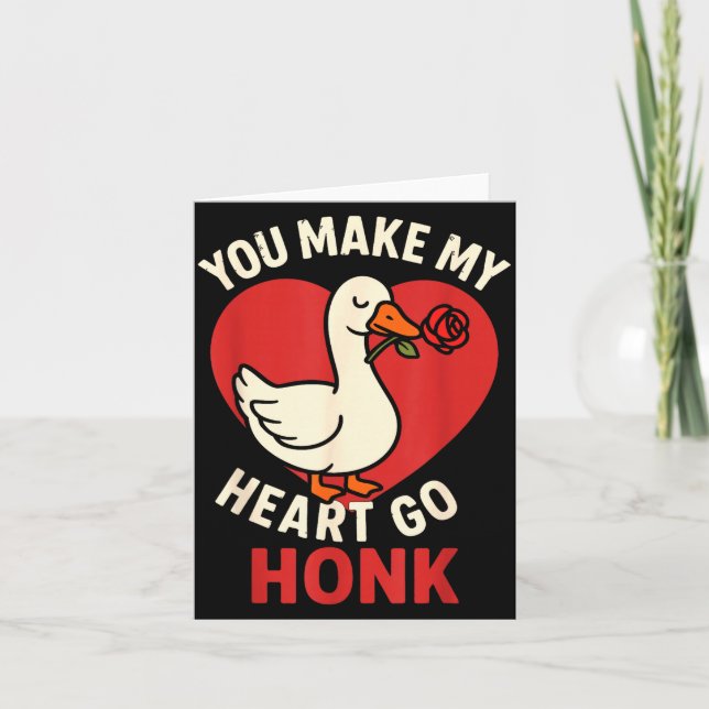 Carte Valentine Goose Love Valentine's - You Make My Hea (Devant)