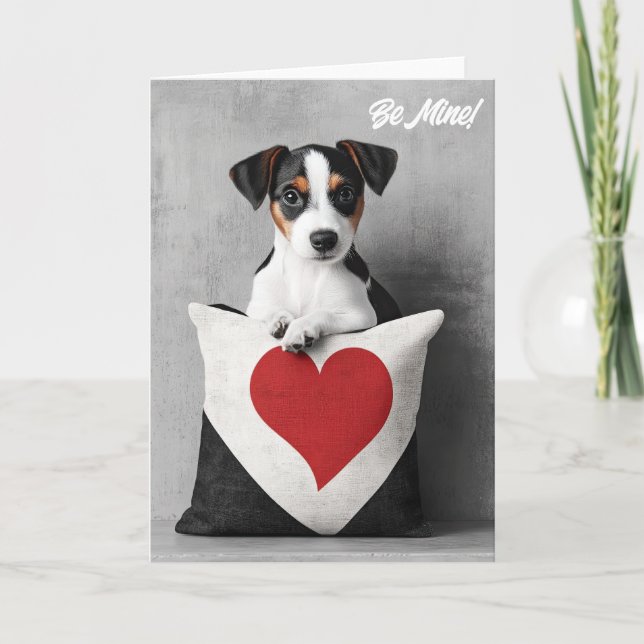 Carte Valentine Jack Russell Puppy (Devant)