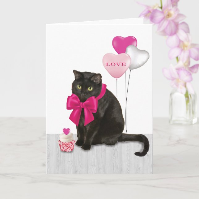 Carte Valentine Kitty (Orchidée)