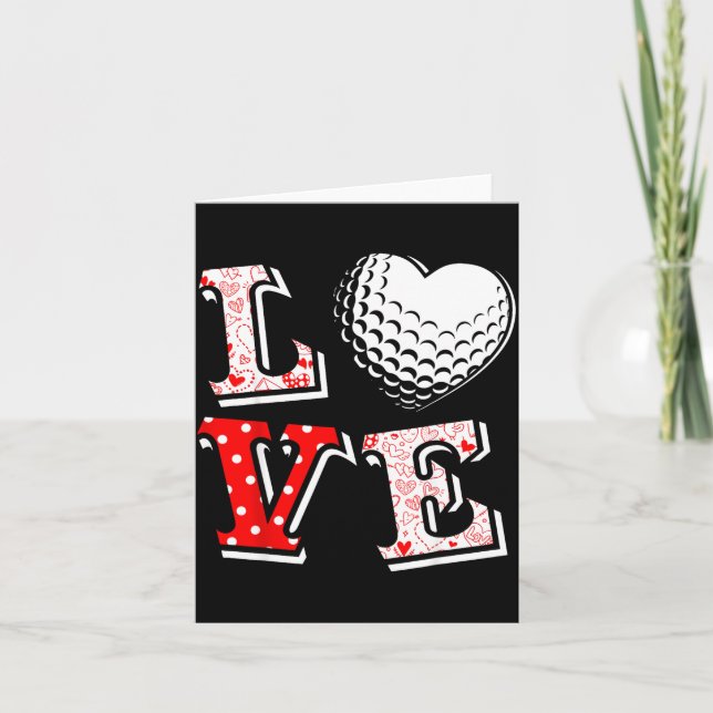 Carte Valentine Love Golf Heart Valentine Day Women Men  (Devant)