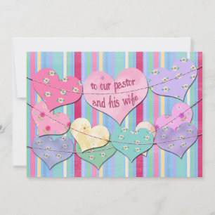 Carte Valentine Papier Coeurs Bunts pour Pasteur