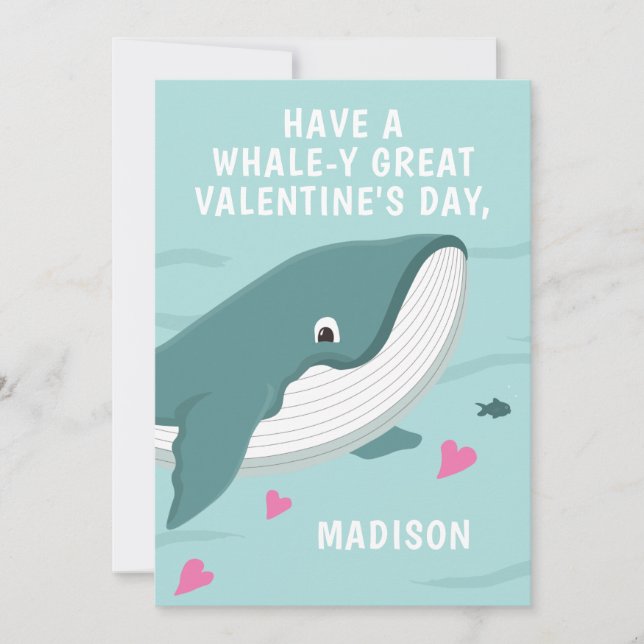 Carte Valentine personnalisable pour baleine amusa (Devant)