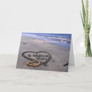 Carte Valentine personnalisable style hawaïen