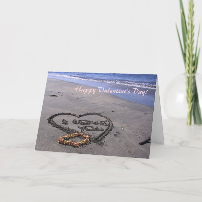 Carte Valentine personnalisable style hawaïen (Devant)