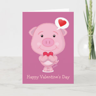 Carte Valentine Pig