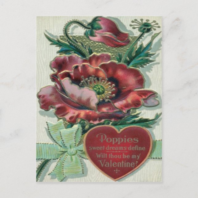 Carte Valentine Plante Retro vintage (Devant)