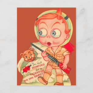 Carte Valentine pour ours Retro vintage